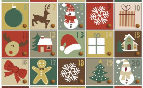 adventskalender mit 24 weihnachtlichen Bildern