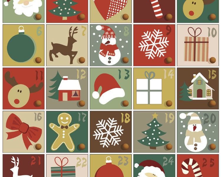 adventskalender mit 24 weihnachtlichen Bildern