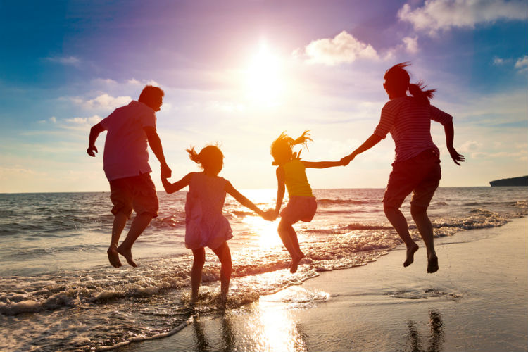 Familie am Strand