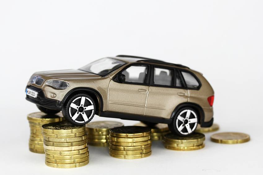 Auto auf Geldstücken