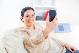 Frau mit Smartphone