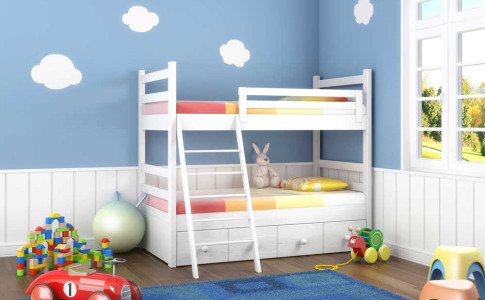 Kinderzimmer mit einem Hochbett