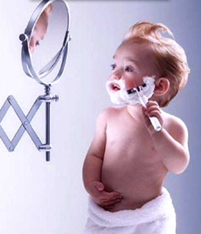 witziges baby rasiert sich lustige babyfotos