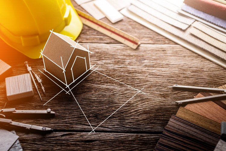 Grafik einer Planung eines Hauses